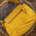 Franco Sarto yellow shoulder bag purse woven leather marigold mustard boho EUC Photo 3