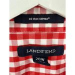 Lands' End  No Iron Supima Red Check Sleeveless Button Up Shirt Women's 20W Photo 3
