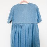 Vintage Moda Intl Womens Denim Dress Size 12 Button Down Midi Prairie Cottage Blue Photo 5