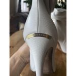 Burberry  Italy White Leather Peep Toe Slouch Booties Stiletto Heels Photo 10