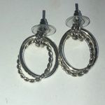 Silver Tone Rope Dangling Boho Pierced Earrings Photo 1