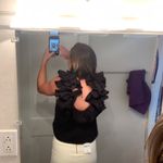 C/MEO COLLECTIVE Ruffle Black Top Photo 3