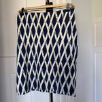J. McLaughlin  Navy Blue White Skirt diamond high rise stretch Photo 1