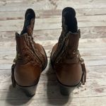 Joe Ximena Tassel Western Bootie Boot Size Leather Women's 7 Brown Cowboy Bling Photo 3