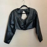 Nasty Gal Collection Take The Lead Faux Leather Crop Top 8 Black Photo 1