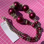PANNEE by Panacea Elegant floral Silver Burgundy Beaded Necklace lightweight 20” Red Photo 4