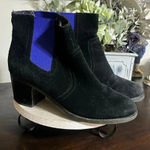 Sperry ‎ Black Suede Heeled Ankle Boots Photo 0
