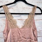 Socialite  Bodysuit Womens XS Light Pink Silky Camisole Lace Trim Plunge VNeck Photo 4