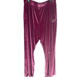 Victorias Secret XXL PINK Velour Shine Logo Wide Leg Pants Rhinestones Pockets Purple Size undefined Photo 1