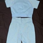 Amazon Blue shirt and biker shorts athletic set Photo 0