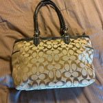 Coach  Tan and Brown Shoulder Bag with Signature Design Photo 1