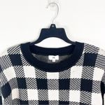 LPA Floyd Black White Buffalo Check Wool Blend Puff Sleeves Sweater Dress Medium Photo 4