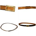 American Vintage Retro vintage black and green leather belt, size medium, 41” Photo 2