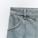 ZARA NWT  Bloggers Fave Crop Mini Pleated Denim Skirt XL Photo 4