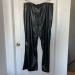 Pretty Little Thing  Plus Flare Black Faux Leather Trousers Size 3X Photo 1