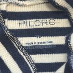 Pilcro Striped Sleeveless tank Top Navy and White mock neck cotton blend size XL Photo 1