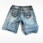 Miss Me  Women's Distressed Blue Jean Shorts flap pockets Bermuda western Y2K Photo 2