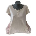 Mystree Women’s Neutral Pink Tunic Shirt Size Large 3 Buttons Photo 0