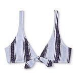 Cleanwater Tie Front Bikini Top Blue Size XL Photo 0