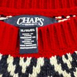 CHAPS y2k  Women's XL Red Fair Isle Knit Crew Neck Long Sleeve Sweater christmas Photo 1