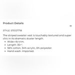 Chico's Chico’s Calvi Open Front Long Cream & Metallic Duster Vest Sweater Sz Med (1) Photo 10