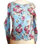 Pins & Needles floral cardigan sweater Blue Size M Photo 0