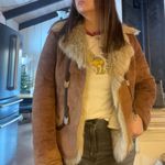 Gallery Y2K Vintage Faux Suede and Fur Penny Lane Short Jacket Small Brown Photo 10