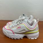 FILA  Women’s Disrupter II Contrast Piping White Pink Yellow Shoe Size 6 #991 Photo 5