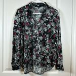 Rock & Republic  Black Printed Button Down Blouse Size Large EUC #VEG-0129 Photo 1