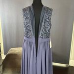 Women’s Blue Full Length Sleeveless Chiffon Bridesmaid Dress Zip Up Size 16 NEW Photo 7