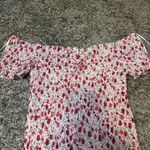 Timing Off-Shoulder Red and Pink Mini Dress Photo 2