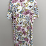 Vera Bradley Sleep Shirt Dress Nighty Floral Cotton Pockets Coffee Garden Purple Photo 0