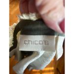 Chico's 100% cotton spring jacket with fringe 2 burlap feel suit pantsuit work Photo 3