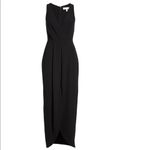 Dress the Population Ariel Racerback Faux Wrap Crepe Dress Gown, Black Small NWT Photo 6