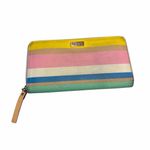 Kate Spade  Rainbow Stripe Zip Around Wallet Leather Multicolor Photo 2