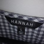 Hannah L Boho Checks Stripes Cotton Top Black Size L Photo 6