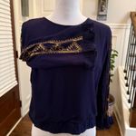Rahi Cali NWT Dark Purple Beaded Tie Open Back Women's Top Photo 3