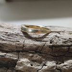 14K Yellow Gold Ring Wedding Band 585 Unisex Channel Set Round Natural Diamonds Photo 7