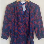 Newlily Elegant Blue and burgundy Patterned Dress size large Photo 1