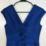 Adrianna Papell Royal Sheath Bodycon Tiered Ruffled Dress Size 4 Photo 2