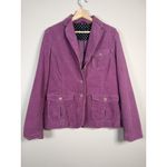 Lands' End  Women’s Corduroy‎ Blazer Size 12 Purple Fuschia Jacket Pockets Casual Photo 6