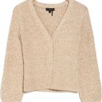 Donna Karan Heathered Crop Cardigan Camel Ivory Photo 0
