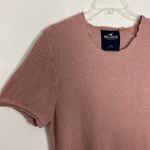 Hollister  Pink Short Sleeve Sweater Raw Neck Size Large Photo 4