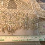 Jovani  Evening Long Sleeve Beaded Illusion Beige Gatsby Deco Formal Keyhole Gown Photo 14