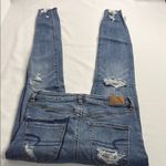 American Eagle Outfitters Medium Blue Ripped Skinny Jeans Photo 2