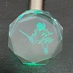 Laser Engraved Crystal Anime Color Changing LED Keychain Photo 2
