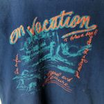 80s Distressed Vintage On Vacation T Shirt Blue Medium M USA Travel Leisure Logo Photo 13