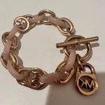 Michael Kors  Blush Pink Acetate and Rose Gold Chain Toggle Bracelet Photo 3
