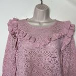 Love Shack Fancy Natalie Long Sleeve Pullover Sweater Pink Womens M Photo 6