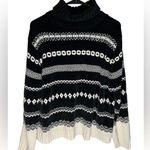 Carolyn Taylor  Black and White Soft Striped Sweater Photo 0